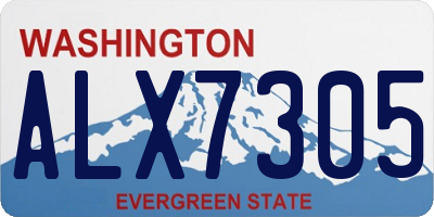 WA license plate ALX7305