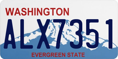 WA license plate ALX7351