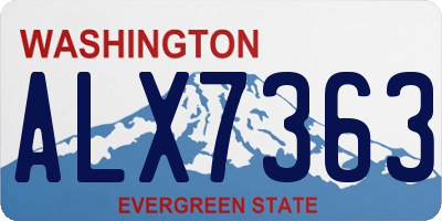 WA license plate ALX7363