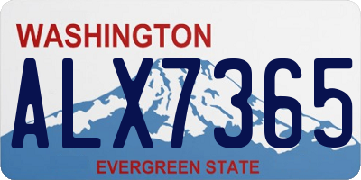 WA license plate ALX7365