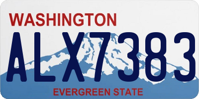 WA license plate ALX7383