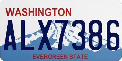 WA license plate ALX7386