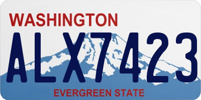 WA license plate ALX7423