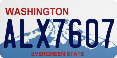 WA license plate ALX7607