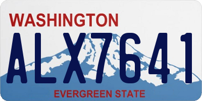 WA license plate ALX7641