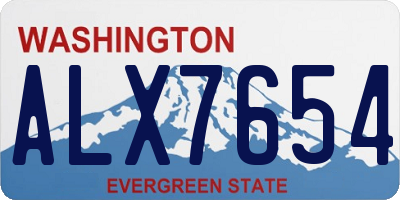 WA license plate ALX7654