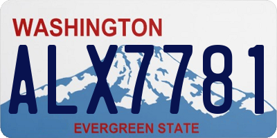 WA license plate ALX7781
