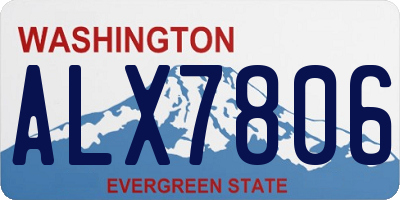 WA license plate ALX7806