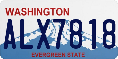 WA license plate ALX7818