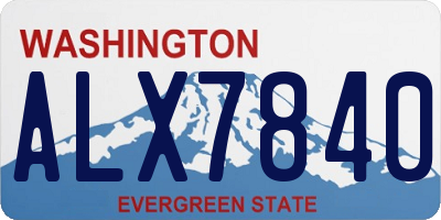 WA license plate ALX7840
