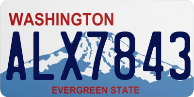 WA license plate ALX7843