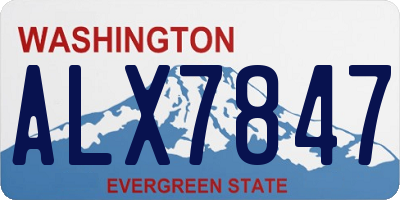 WA license plate ALX7847
