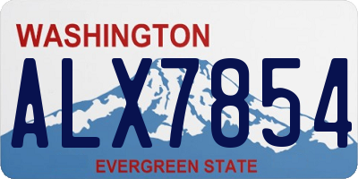 WA license plate ALX7854