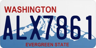 WA license plate ALX7861
