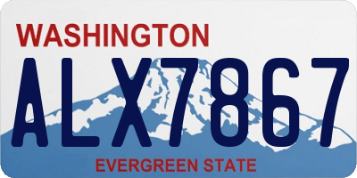 WA license plate ALX7867