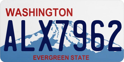 WA license plate ALX7962