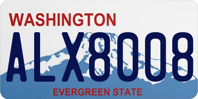 WA license plate ALX8008
