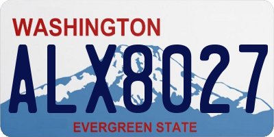 WA license plate ALX8027