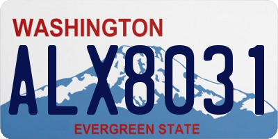WA license plate ALX8031