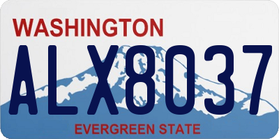WA license plate ALX8037