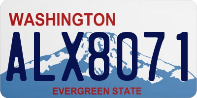 WA license plate ALX8071