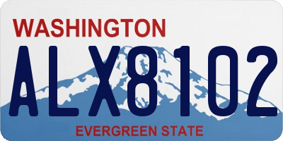 WA license plate ALX8102