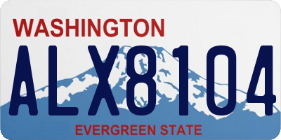 WA license plate ALX8104