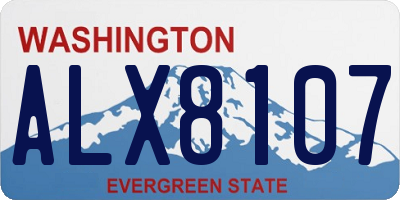 WA license plate ALX8107
