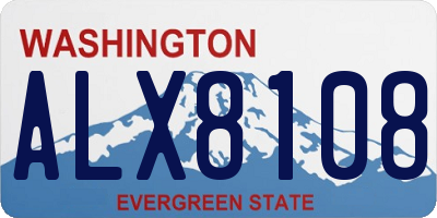 WA license plate ALX8108