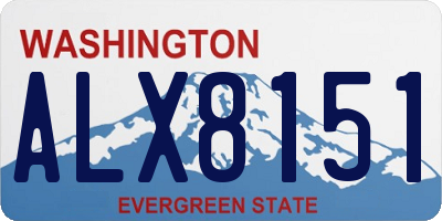 WA license plate ALX8151