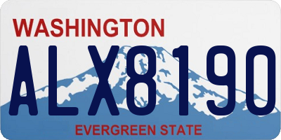 WA license plate ALX8190