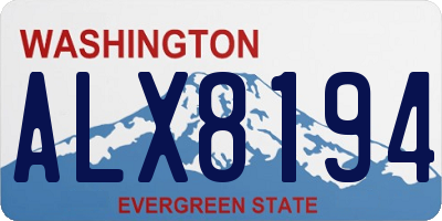 WA license plate ALX8194