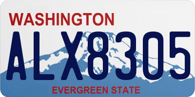 WA license plate ALX8305
