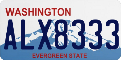 WA license plate ALX8333