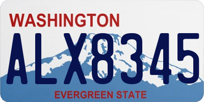 WA license plate ALX8345
