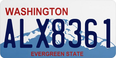 WA license plate ALX8361