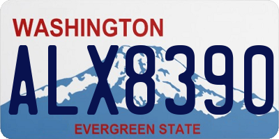 WA license plate ALX8390