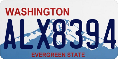 WA license plate ALX8394
