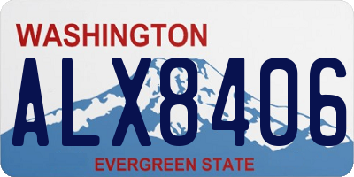 WA license plate ALX8406