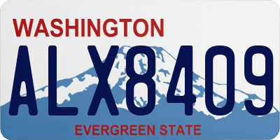 WA license plate ALX8409