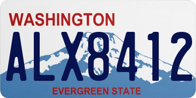 WA license plate ALX8412