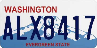 WA license plate ALX8417