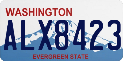 WA license plate ALX8423