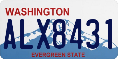 WA license plate ALX8431