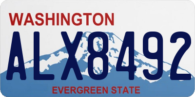 WA license plate ALX8492