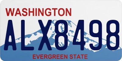 WA license plate ALX8498
