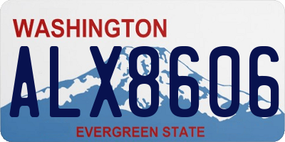 WA license plate ALX8606