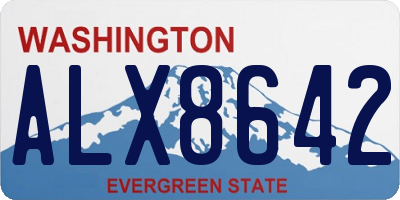 WA license plate ALX8642