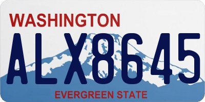 WA license plate ALX8645