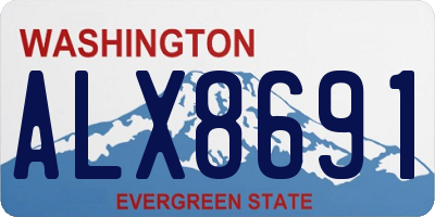 WA license plate ALX8691